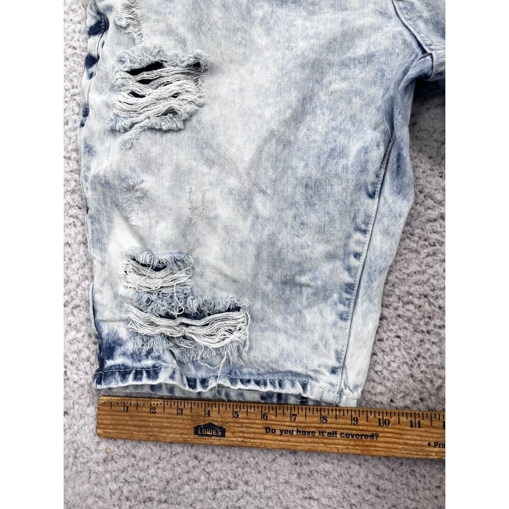 Men's Southpole Acid Wash Cotton Distressed Denim Shorts Size 38 Regular - Picture 5 of 10